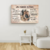 An unsere Eltern - Eltern-Leinwand