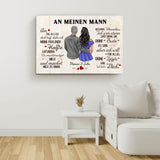 An meinen Schatz (an ihn - Zeichenstil) - Paar-Leinwand