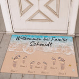 Fußabdrücke Fußmatte 70x50xm personalisiert gefertigt von Love & Faith