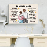 Emoji Love (an ihn - Zeichenstil) - Paar-Leinwand