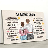 Emoji Love (an sie - Zeichenstil) - Paar-Leinwand