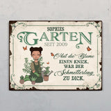 Gartenmädchen - Outdoor-Türschild