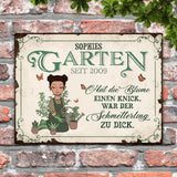 Gartenmädchen - Outdoor-Türschild