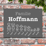 Strichmännchenfamilie - Eingangs-Türschild