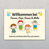 Willkommen bei - Eingangs-Türschild