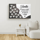 Familie im Herzen - Familien-Leinwand