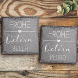 Frohe Ostern - Individuelle Schieferuntersetzer