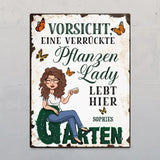 Verrückte Gartenlady - Individuelles Türschild