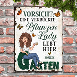 Verrückte Gartenlady - Individuelles Türschild