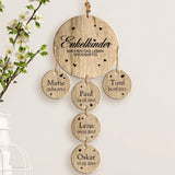 Personalisierte Holzdeko mit Namen und Geburtsdaten für 5 Enkelkinder – Geschenk für Oma und Opa mit Herz gefertigt von Love & Faith
