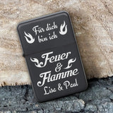 Feuer und Flamme - Paar-Benzinfeuerzeug