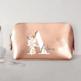 rosé gold metallic PU Kosmetiktasche 0,75 Liter klein mit Initiale und Name personalisiert von Love & Faith