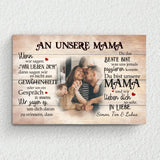 An unsere Mama - Eltern-Leinwand