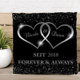 Silberne Herzen - Paar-Kissen