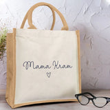 Jutetasche Natur "Mama Kram" personalisierte Geschenkidee zum Muttertag von Love & Faith