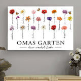 Personalisierte Leinwand mit bis zu 18 Namen selbst gestalten mit Geburtsblumen für Mama von Love & Faith