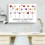 Personalisierte Leinwand mit bis zu 18 Namen selbst gestalten mit Geburtsblumen für Mama von Love & Faith