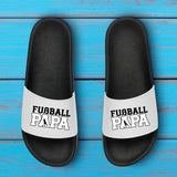 Fußball Papa - Personalisierte Badeschlappen für Papa in schwarz