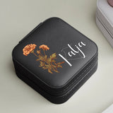 Schwarzes Schmucketui aus PU Leder mit Personalisierung - gefertigt von Love & Faith