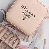Rosa Schmucketui aus PU Leder mit Personalisierung - gefertigt von Love & Faith