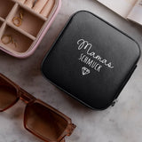 Schwarzes Schmucketui aus PU Leder mit Personalisierung - gefertigt von Love & Faith