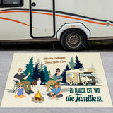 Camping Fußmatte 140x90cm mit witzigem Spruch personalisiert gefertigt von Love & Faith