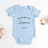 hellblau kurzarm Babybody personalisierbar mit Namen - gefertigt con Love & Faith