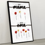 Leinwand "Erst Mama, Jetzt Oma" mit Blumen und Kindernamen personalisiert von Love & Faith