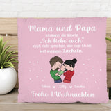 Frohe erste Weihnachten - Personalisiertes Kissen für die Weihnachtszeit zur Geburt