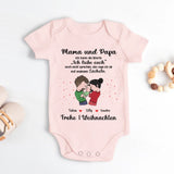 rosa kurzarm Babybody personalisierbar mit Namen - gefertigt con Love & Faith