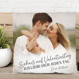 Jeden Tag - Personalisiertes Kissen für Paare zum Valentinstag mit Foto