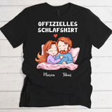 Offizielles Schlafshirt in schwarz Geschenk für Paare mit personalisierter Illustration von Love & Faith