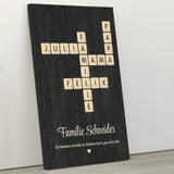 Scrabble - Personalisiertes Familienposter mit Namen im Scrabble-Design