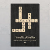 Scrabble - Personalisiertes Familienposter mit Namen im Scrabble-Design