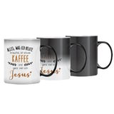 Personalisierbare Tasse mit Magic-Farbänderung mit eigenem Spruch, Illustration und Namen - gefertigt von Love & Faith