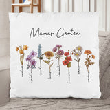 Mamas Garten - Personalisiertes Kissen für Mama und Oma mit Geburtsblumen