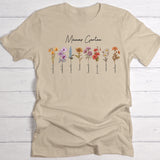 Mamas Garten - Personalisiertes T-Shirt für Mama und Oma mit Geburtsblumen