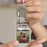 Transparenter Acrylschlüsselanhänger mit Foto für beste Mama der Welt - 5,4cm x 8,6cm personalisiert gefertigt von Love & Faith
