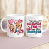 Weiße Tasse mit personalisiertem Spruch und Namen – individuelle Geschenkidee von Love & Faith