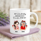 Weiße Tasse mit personalisiertem Spruch und Namen – individuelle Geschenkidee von Love & Faith