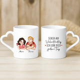 Weiße Tasse mit Herzhenkel und personalisiertem Namen – romantische Geschenkidee von Love & Faith