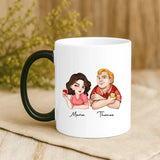 Magische Tasse mit Thermo-Farbwechsel und personalisiertem Namen – witzige Geschenkidee von Love & Faith