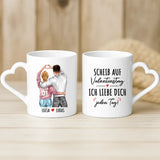 Weiße Tasse mit Herzhenkel und personalisiertem Namen – romantische Geschenkidee von Love & Faith
