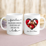 Weiße Tasse mit personalisiertem Spruch und Namen – individuelle Geschenkidee von Love & Faith