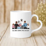 Weiße Tasse mit Herzhenkel und personalisiertem Namen – romantische Geschenkidee von Love & Faith