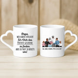 Weiße Tasse mit Herzhenkel und personalisiertem Namen – romantische Geschenkidee von Love & Faith
