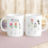 Weiße Tasse mit personalisiertem Spruch und Namen – individuelle Geschenkidee von Love & Faith