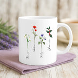 Weiße Tasse mit personalisiertem Spruch und Namen – individuelle Geschenkidee von Love & Faith