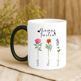 Personalisierte Tasse mit Namen der Kinder für Mama – Mamas Garten – Motiv 9