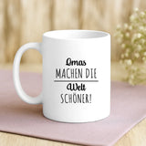 Weiße Tasse mit personalisiertem Spruch und Namen – individuelle Geschenkidee von Love & Faith